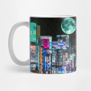 aquamarine full moon in japan Mug